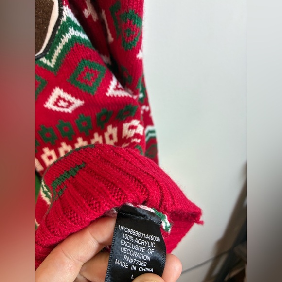 33 Degrees Mens Christmas Sweater Large Goat with Bell Ugly Sweater Holiday - Picture 4 of 10